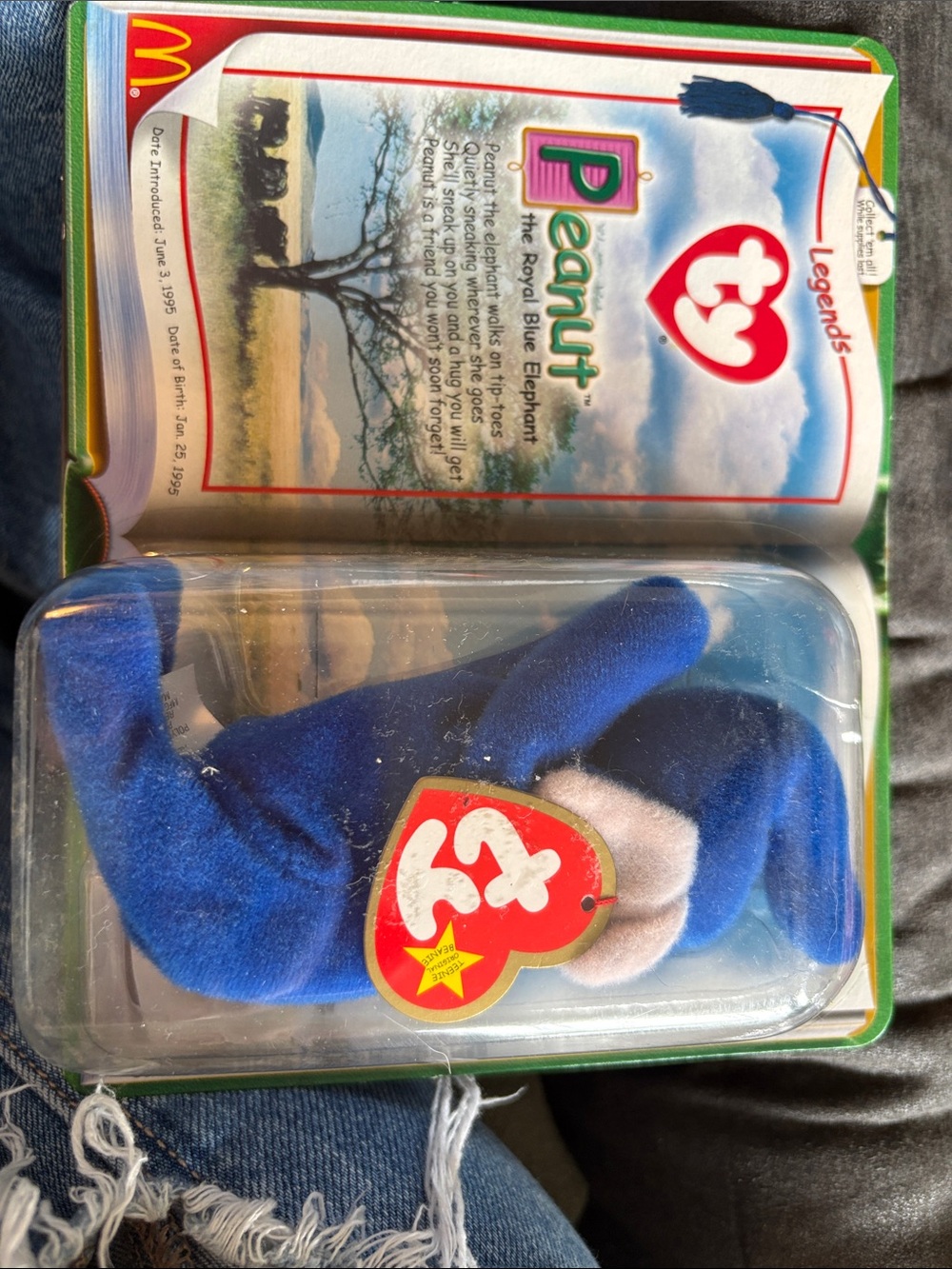 Ty Plush Peanut Blue Elephant